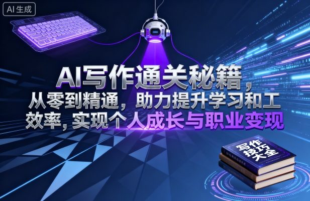 AI写作通关秘籍，从零到精通，助力提升学习和工作效率，实现个人成长与职业变现创客联盟总站-闲云创业网-老谢轻创网-中创网-福缘网-冒泡网-资源之家-魔方项目库创客联盟总站