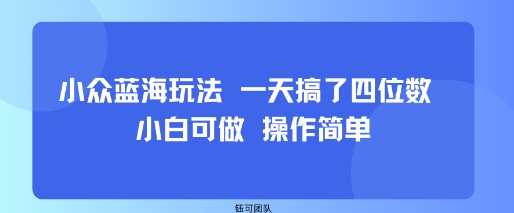 小众蓝海玩法 一天搞了四位数 小白可做 操作简单创客联盟总站-闲云创业网-老谢轻创网-中创网-福缘网-冒泡网-资源之家-魔方项目库创客联盟总站