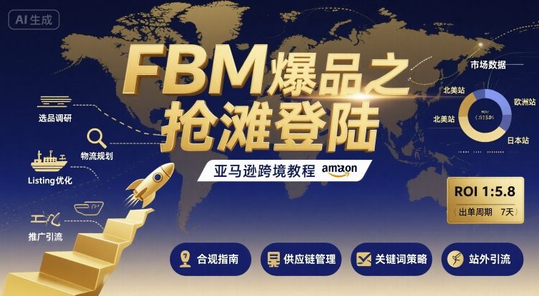 FBM爆品之抢滩登陆-亚马逊跨境教程创客联盟总站-闲云创业网-老谢轻创网-中创网-福缘网-冒泡网-资源之家-魔方项目库创客联盟总站