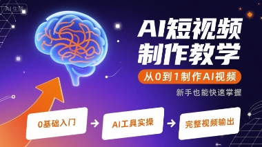 AI短视频制作教学，从0到1制作AI视频创客联盟总站-闲云创业网-老谢轻创网-中创网-福缘网-冒泡网-资源之家-魔方项目库创客联盟总站