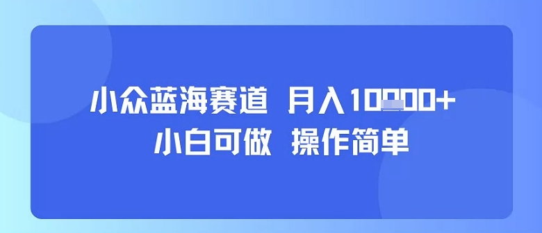 小众蓝海赛道，小白可做，操作简单，每天30分钟，月入1W+创客联盟总站-闲云创业网-老谢轻创网-中创网-福缘网-冒泡网-资源之家-魔方项目库创客联盟总站