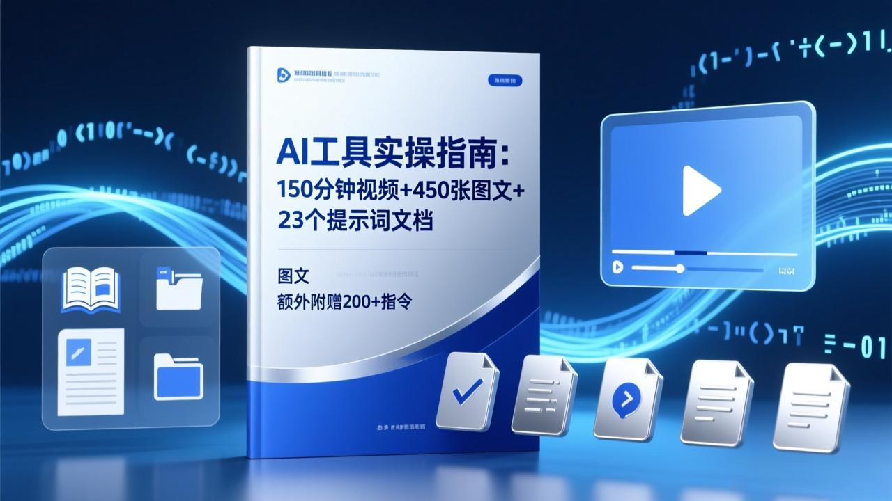 AI工具实操指南：150分钟视频+450张图文+23个提示词文档，额外附赠200+指令创客联盟总站-闲云创业网-老谢轻创网-中创网-福缘网-冒泡网-资源之家-魔方项目库创客联盟总站