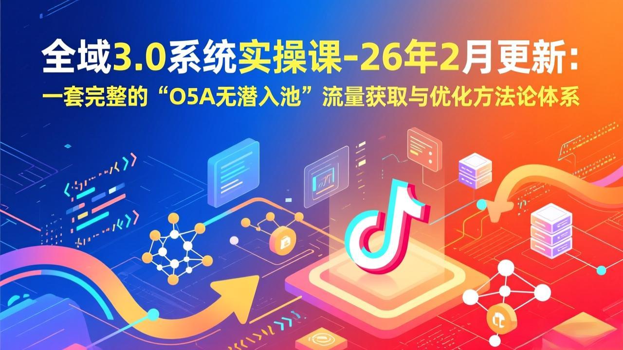 全域3.0系统实操课-26年2月更新：一套完整的“O5A无潜入池”流量获取与优化方法论体系创客联盟总站-闲云创业网-老谢轻创网-中创网-福缘网-冒泡网-资源之家-魔方项目库创客联盟总站