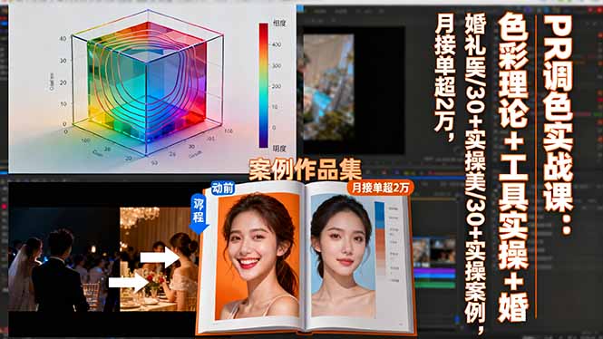 PR调色实战课:色彩理论+工具实操+婚礼医美/30+实操案例,月接单超2万创客联盟总站-闲云创业网-老谢轻创网-中创网-福缘网-冒泡网-资源之家-魔方项目库创客联盟总站