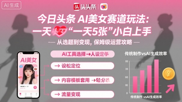 今日头条AI美女赛道玩法，一天轻松5张，小白轻松上手创客联盟总站-闲云创业网-老谢轻创网-中创网-福缘网-冒泡网-资源之家-魔方项目库创客联盟总站