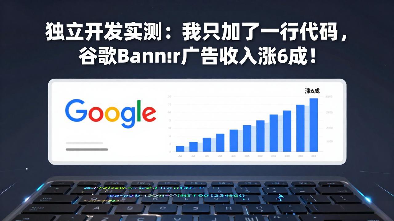付费文章：独立开发实测：我只加了一行代码，谷歌Banner广告收入涨6成！创客联盟总站-闲云创业网-老谢轻创网-中创网-福缘网-冒泡网-资源之家-魔方项目库创客联盟总站