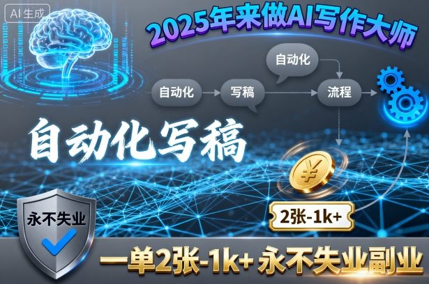 2025年来做AI写作大师，自动化写稿，一单2张-1k+，永不失业副业创客联盟总站-闲云创业网-老谢轻创网-中创网-福缘网-冒泡网-资源之家-魔方项目库创客联盟总站