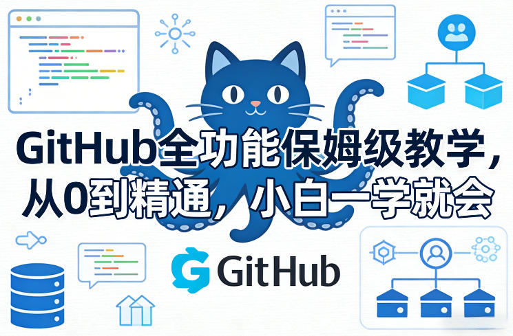 GitHub全功能保姆级教学,从0到精通,小白一学就会创客联盟总站-闲云创业网-老谢轻创网-中创网-福缘网-冒泡网-资源之家-魔方项目库创客联盟总站
