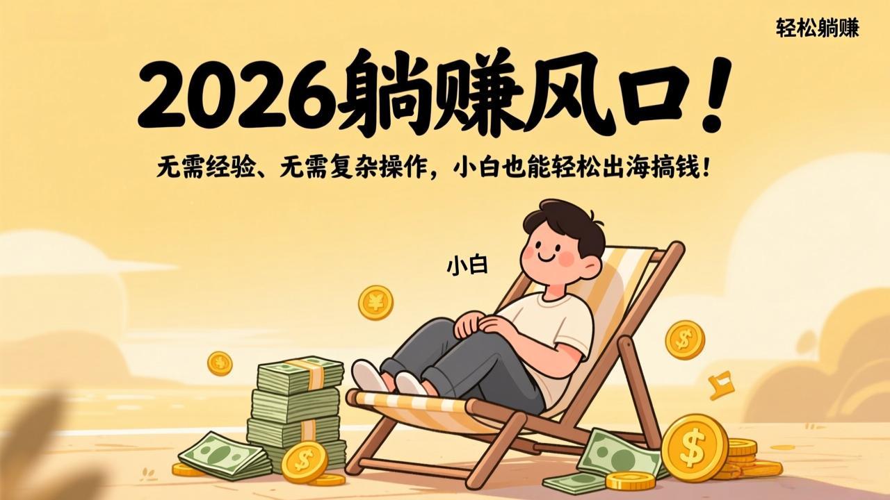 2026躺赚风口！无需经验、无需复杂操作，小白也能轻松出海搞钱！创客联盟总站-闲云创业网-老谢轻创网-中创网-福缘网-冒泡网-资源之家-魔方项目库创客联盟总站