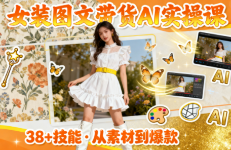 女装图文带货的AI实操课创客联盟总站-闲云创业网-老谢轻创网-中创网-福缘网-冒泡网-资源之家-魔方项目库创客联盟总站