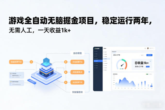 游戏全自动无脑掘金项目，稳定运行两年，无需人工，一天收益1k+【揭秘】创客联盟总站-闲云创业网-老谢轻创网-中创网-福缘网-冒泡网-资源之家-魔方项目库创客联盟总站
