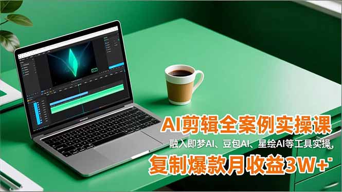 AI剪辑全案例实操课，融入即梦AI、豆包AI、星绘AI等工具实操，复制爆款月收益3W+创客联盟总站-闲云创业网-老谢轻创网-中创网-福缘网-冒泡网-资源之家-魔方项目库创客联盟总站