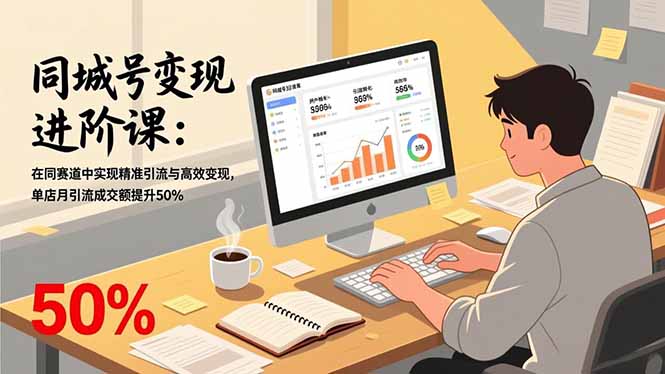 同城号变现进阶课：在同城赛道中实现精准引流与高效变现，单店月引流成交额提升50%创客联盟总站-闲云创业网-老谢轻创网-中创网-福缘网-冒泡网-资源之家-魔方项目库创客联盟总站