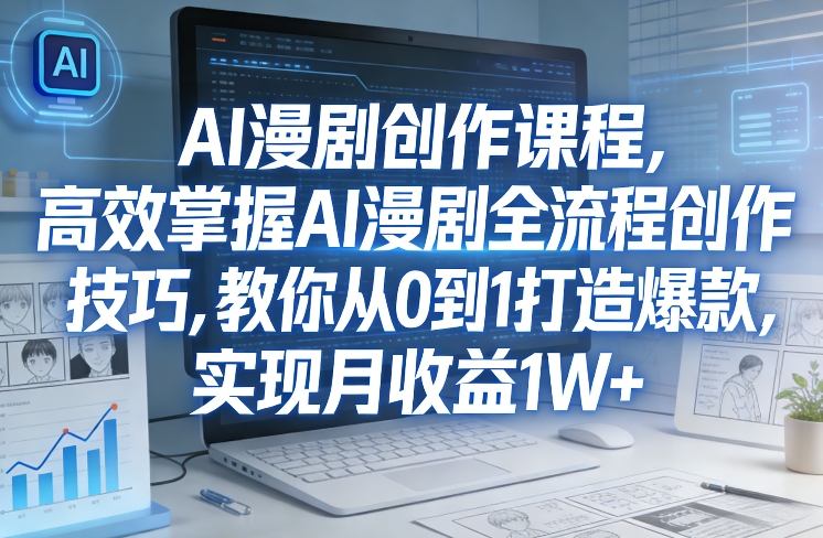 某社群AI漫剧创作课程,高效掌握AI漫剧全流程创作技巧,教你从0到1打造爆款,实现月收益1W+创客联盟总站-闲云创业网-老谢轻创网-中创网-福缘网-冒泡网-资源之家-魔方项目库创客联盟总站