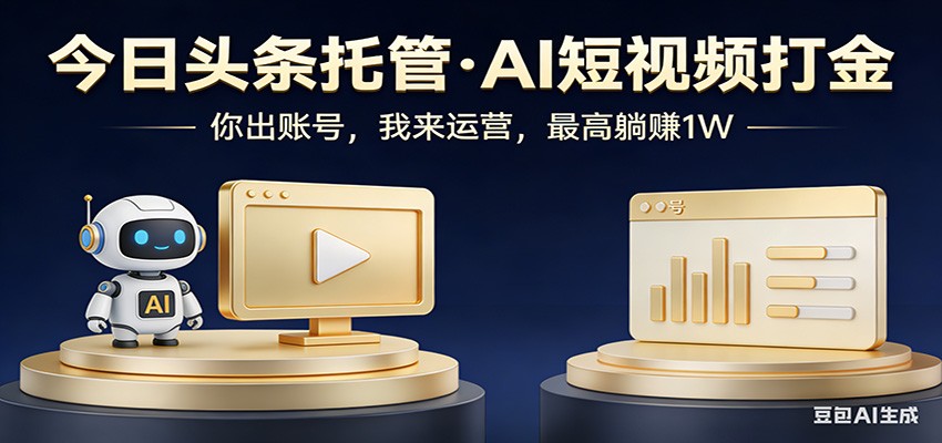 头条号AI托管，我提供作品，你提供账号，每天5分钟发布，小白躺赚3000+创客联盟总站-闲云创业网-老谢轻创网-中创网-福缘网-冒泡网-资源之家-魔方项目库创客联盟总站