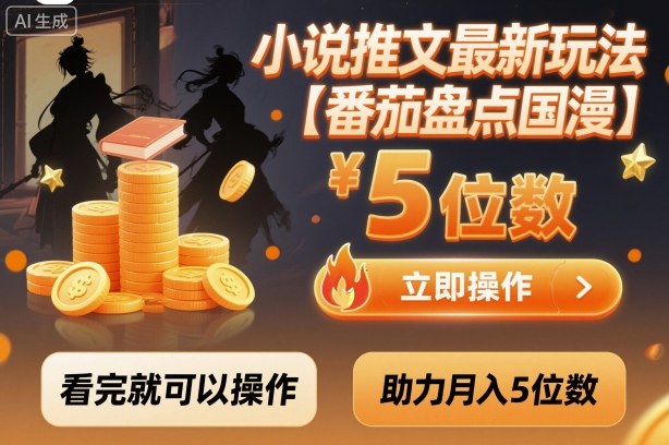 小说推文最新玩法，助力月入5位数【番茄盘点国漫】玩法，看完就可以操作创客联盟总站-闲云创业网-老谢轻创网-中创网-福缘网-冒泡网-资源之家-魔方项目库创客联盟总站