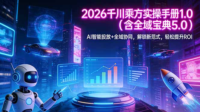2026 千川乘方实操手册 1.0(含全域宝典 5.0创客联盟总站-闲云创业网-老谢轻创网-中创网-福缘网-冒泡网-资源之家-魔方项目库创客联盟总站