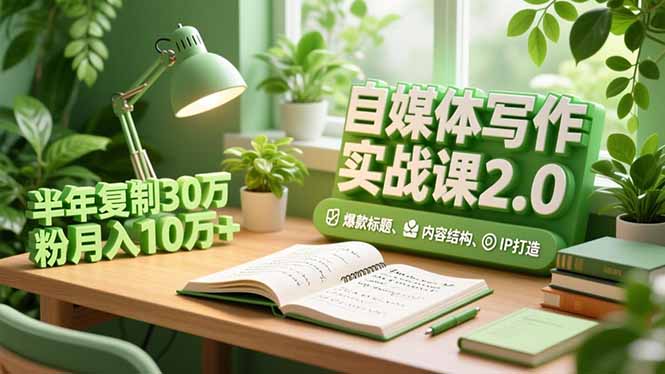 自媒体写作实战课2.0，爆款标题、内容结构、IP打造，半年复制30万粉月入10万+创客联盟总站-闲云创业网-老谢轻创网-中创网-福缘网-冒泡网-资源之家-魔方项目库创客联盟总站