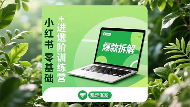小红书零基础+高阶训练营:安全养号、爆款拆解、长效运营,实现稳定涨粉与变现创客联盟总站-闲云创业网-老谢轻创网-中创网-福缘网-冒泡网-资源之家-魔方项目库创客联盟总站