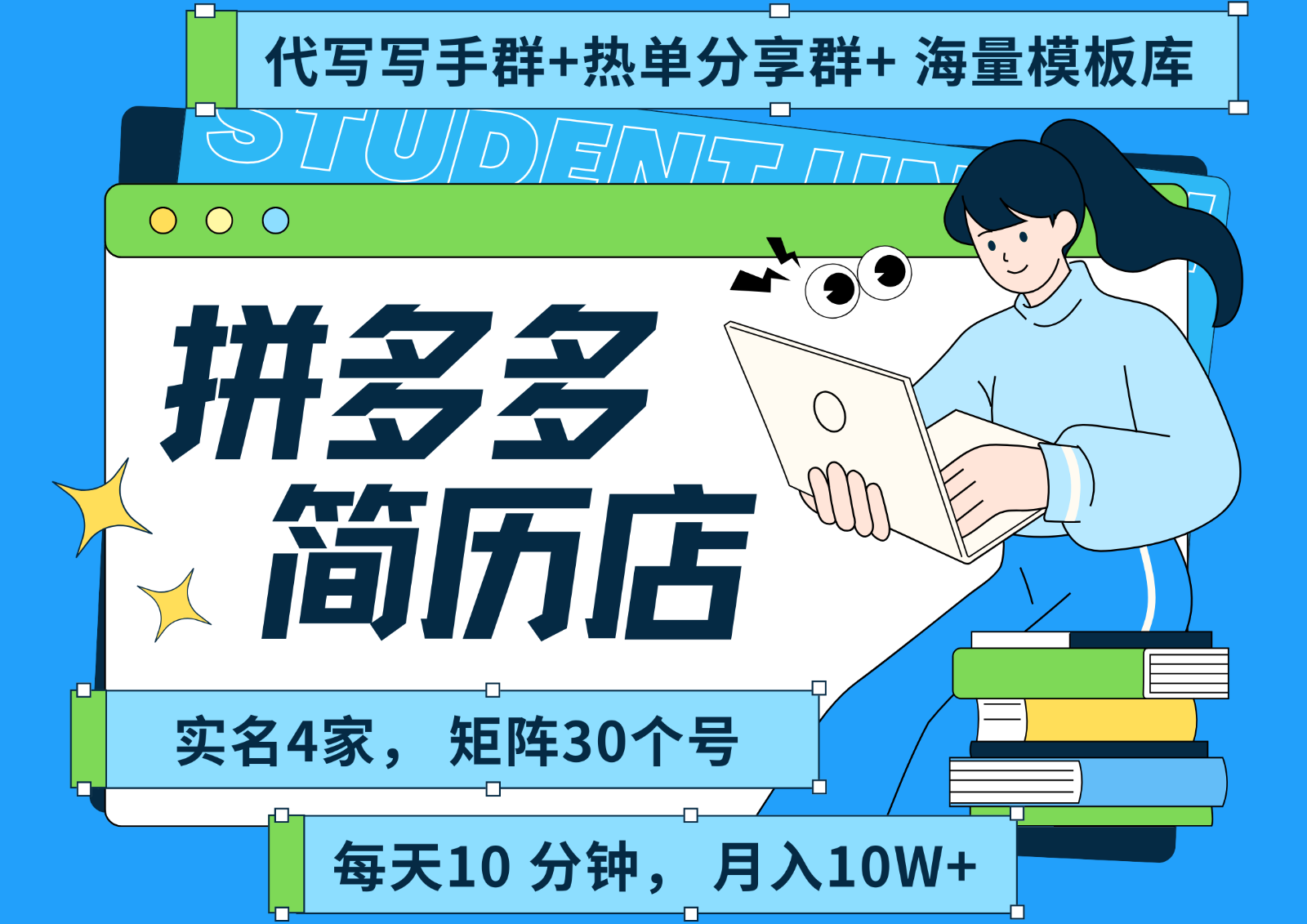 拼多多电商 拼多多 虚拟资料 简历 海报代写 全SOP流程 毫无保留分享(含后端资料)创客联盟总站-闲云创业网-老谢轻创网-中创网-福缘网-冒泡网-资源之家-魔方项目库创客联盟总站