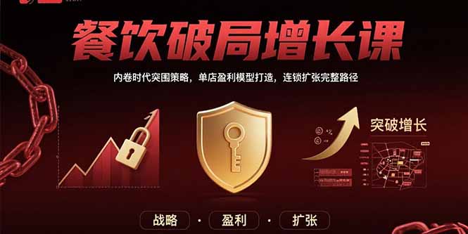 餐饮破局增长课:内卷时代突围策略,单店盈利模型打造,连锁扩张完整路径创客联盟总站-闲云创业网-老谢轻创网-中创网-福缘网-冒泡网-资源之家-魔方项目库创客联盟总站