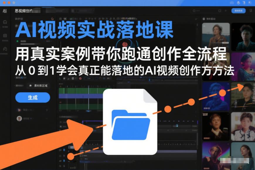 AI视频实战落地课，用真实案例带你跑通创作全流程，从0到1学会真正能落地的AI视频创作方法创客联盟总站-闲云创业网-老谢轻创网-中创网-福缘网-冒泡网-资源之家-魔方项目库创客联盟总站