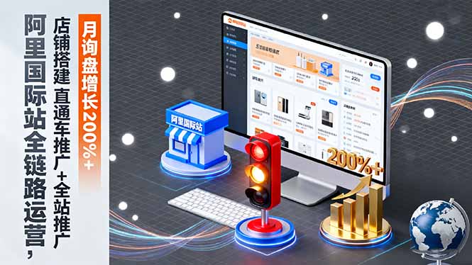 阿里国际站全链路运营,店铺搭建+直通车推广+全站推广,月询盘增长200%+创客联盟总站-闲云创业网-老谢轻创网-中创网-福缘网-冒泡网-资源之家-魔方项目库创客联盟总站