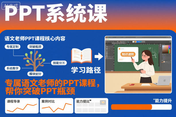 PPT系统课,专属语文老师的PPT课程,帮你突破PPT瓶颈创客联盟总站-闲云创业网-老谢轻创网-中创网-福缘网-冒泡网-资源之家-魔方项目库创客联盟总站