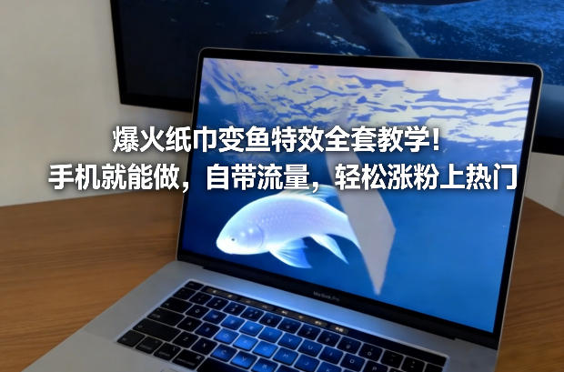 爆火纸巾变鱼特效全套教学！手机就能做，自带流量，轻松涨粉上热门创客联盟总站-闲云创业网-老谢轻创网-中创网-福缘网-冒泡网-资源之家-魔方项目库创客联盟总站