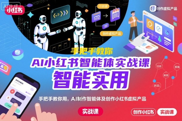 AI小红书智能体实战课，手把手教你用AI制作智能体及创作小红书虚拟产品，提效+内容商业化创客联盟总站-闲云创业网-老谢轻创网-中创网-福缘网-冒泡网-资源之家-魔方项目库创客联盟总站