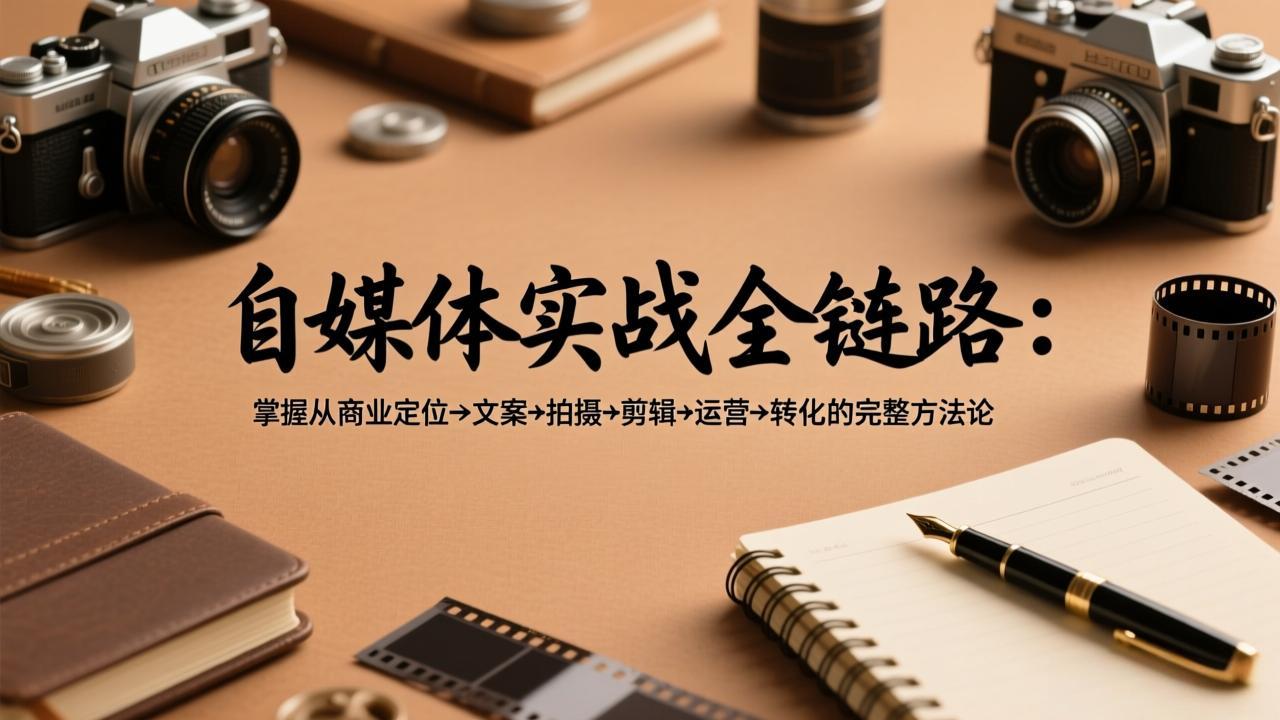 自媒体实战全链路：掌握从商业定位→文案→拍摄→剪辑→运营→转化的完整方法论创客联盟总站-闲云创业网-老谢轻创网-中创网-福缘网-冒泡网-资源之家-魔方项目库创客联盟总站