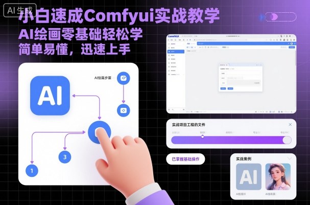 小白速成Comfyui实战教学，AI绘画零基础轻松学，简单易懂，迅速上手创客联盟总站-闲云创业网-老谢轻创网-中创网-福缘网-冒泡网-资源之家-魔方项目库创客联盟总站