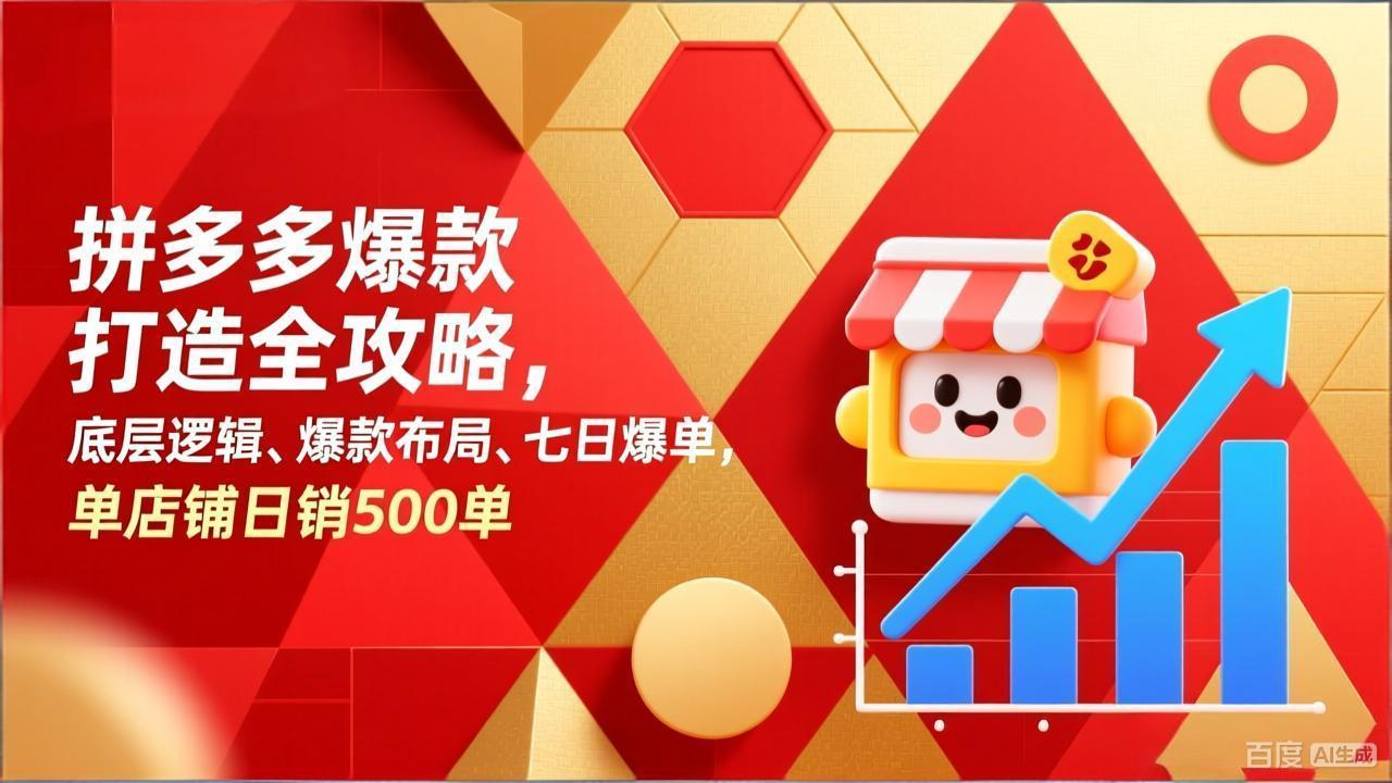 拼多多爆款打造全攻略，底层逻辑、爆款布局、七日爆单，单店铺日销500单创客联盟总站-闲云创业网-老谢轻创网-中创网-福缘网-冒泡网-资源之家-魔方项目库创客联盟总站