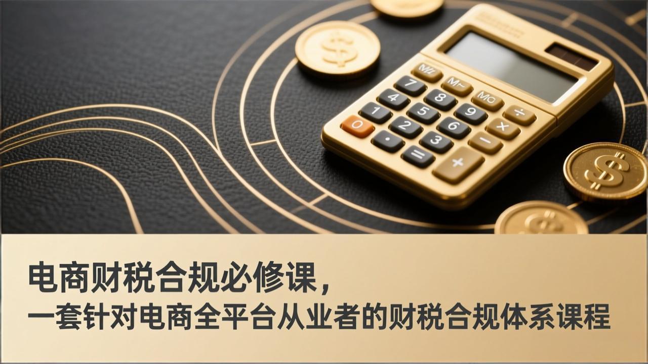 电商财税合规必修课，是一套针对电商全平台从业者的财税合规体系课程创客联盟总站-闲云创业网-老谢轻创网-中创网-福缘网-冒泡网-资源之家-魔方项目库创客联盟总站