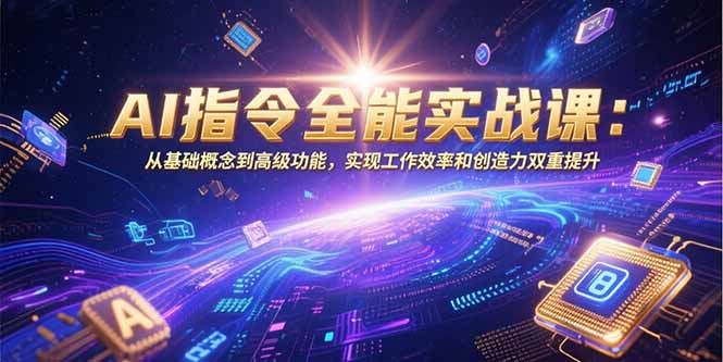 AI指令全能实战课:从基础概念到高级功能,实现工作效率和创造力双重提升创客联盟总站-闲云创业网-老谢轻创网-中创网-福缘网-冒泡网-资源之家-魔方项目库创客联盟总站