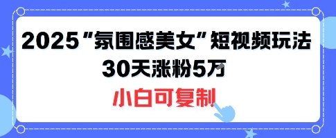 不露脸也能火！2025“氛围感美女”短视频玩法，30天涨粉5W小白可复制创客联盟总站-闲云创业网-老谢轻创网-中创网-福缘网-冒泡网-资源之家-魔方项目库创客联盟总站