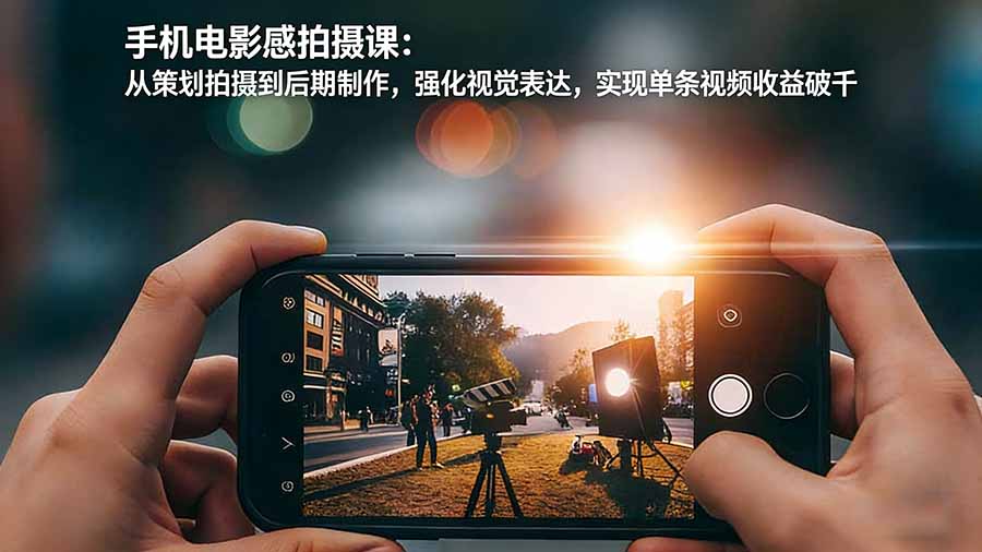 手机电影感拍摄课：从策划拍摄到后期制作，强化视觉表达，实现单条视频收益破千创客联盟总站-闲云创业网-老谢轻创网-中创网-福缘网-冒泡网-资源之家-魔方项目库创客联盟总站