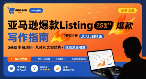 亚马逊爆款Listing写作方法，亚马逊0基础小白也能写爆款自带流量的Listing创客联盟总站-闲云创业网-老谢轻创网-中创网-福缘网-冒泡网-资源之家-魔方项目库创客联盟总站