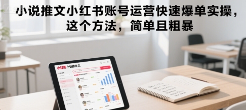 小说推文小红书账号运营快速爆单实操，这个方法，简单且粗暴创客联盟总站-闲云创业网-老谢轻创网-中创网-福缘网-冒泡网-资源之家-魔方项目库创客联盟总站