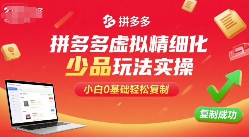 拼多多虚拟精细化少品玩法实操，小白0基础轻松复制创客联盟总站-闲云创业网-老谢轻创网-中创网-福缘网-冒泡网-资源之家-魔方项目库创客联盟总站