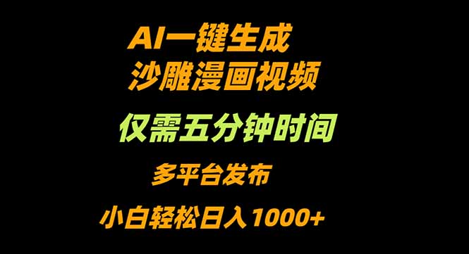 AI一键生成沙雕动漫视频,只需5分钟,小白轻松日入1000+创客联盟总站-闲云创业网-老谢轻创网-中创网-福缘网-冒泡网-资源之家-魔方项目库创客联盟总站