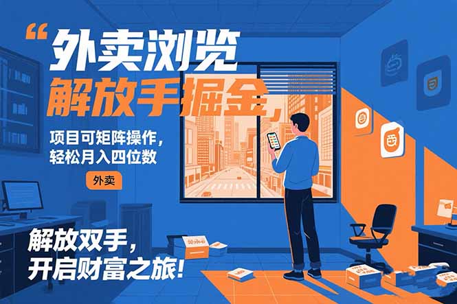 外卖浏览掘金项目 可矩阵操作 轻松日入500+创客联盟总站-闲云创业网-老谢轻创网-中创网-福缘网-冒泡网-资源之家-魔方项目库创客联盟总站