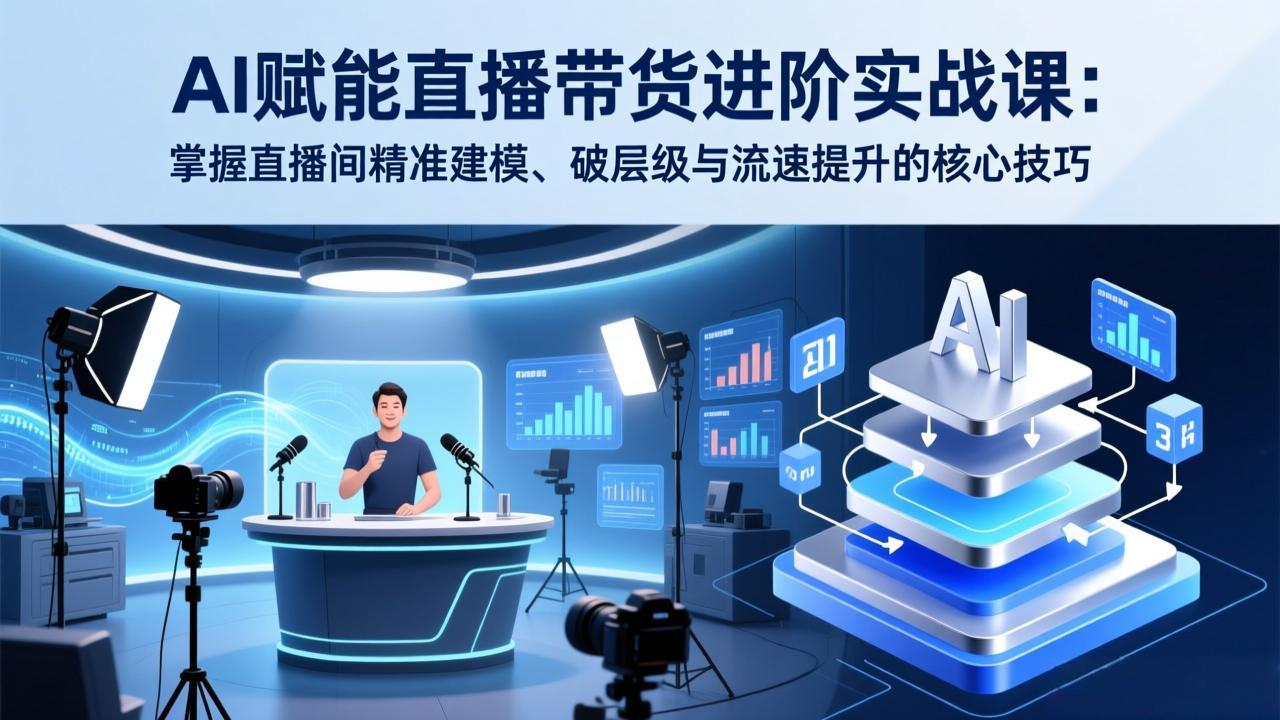 AI赋能直播带货进阶实战课：掌握直播间精准建模、破层级与流速提升的核心技巧创客联盟总站-闲云创业网-老谢轻创网-中创网-福缘网-冒泡网-资源之家-魔方项目库创客联盟总站