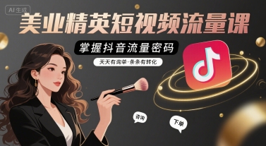 美业精英短视频流量课，掌握抖音流量密码，天天有询单，条条有转化创客联盟总站-闲云创业网-老谢轻创网-中创网-福缘网-冒泡网-资源之家-魔方项目库创客联盟总站