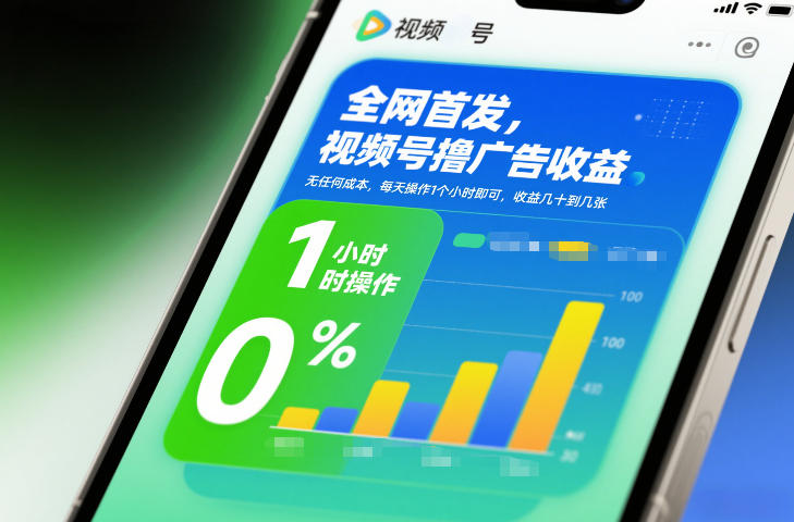 全网首发，视频号撸广告收益，无任何成本，每天操作1个小时即可，收益几十到几张创客联盟总站-闲云创业网-老谢轻创网-中创网-福缘网-冒泡网-资源之家-魔方项目库创客联盟总站