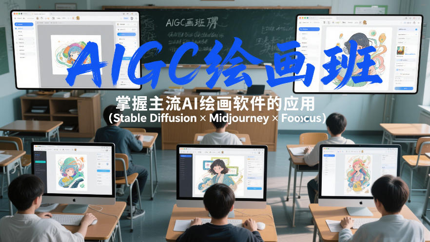 AIGC绘画班,掌握主流Ai绘画软件的应用(Stable Diffusion x Midjourney x Fooocus)创客联盟总站-闲云创业网-老谢轻创网-中创网-福缘网-冒泡网-资源之家-魔方项目库创客联盟总站