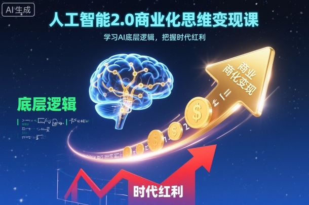 人工智能2.0商业化思维变现课,学习AI底层逻辑,把握时代红利创客联盟总站-闲云创业网-老谢轻创网-中创网-福缘网-冒泡网-资源之家-魔方项目库创客联盟总站