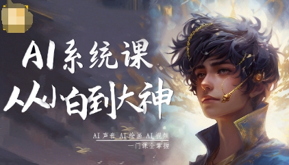 AI系统课程，从小白到大神系统学AI，AI声音-AI绘画-AI视频一门课全掌握创客联盟总站-闲云创业网-老谢轻创网-中创网-福缘网-冒泡网-资源之家-魔方项目库创客联盟总站