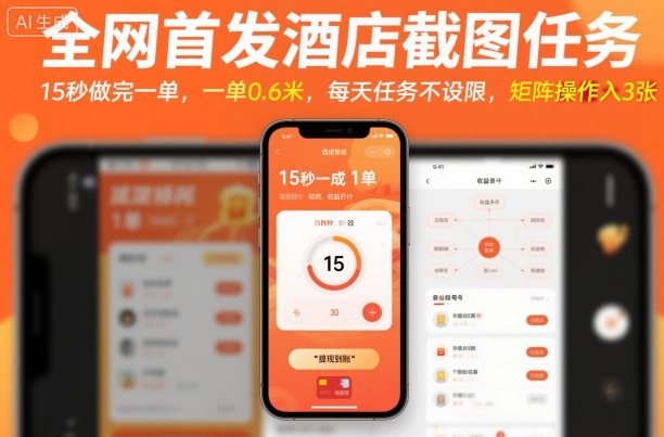 全网首发酒店截图任务,15秒做完一单,一单0.6米,每天任务不设限,矩阵操作日入3张【揭秘】创客联盟总站-闲云创业网-老谢轻创网-中创网-福缘网-冒泡网-资源之家-魔方项目库创客联盟总站