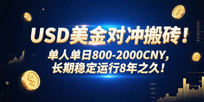 USD美金对冲搬砖!单人单日800-2000CNY，长期稳定运行8年之久!创客联盟总站-闲云创业网-老谢轻创网-中创网-福缘网-冒泡网-资源之家-魔方项目库创客联盟总站